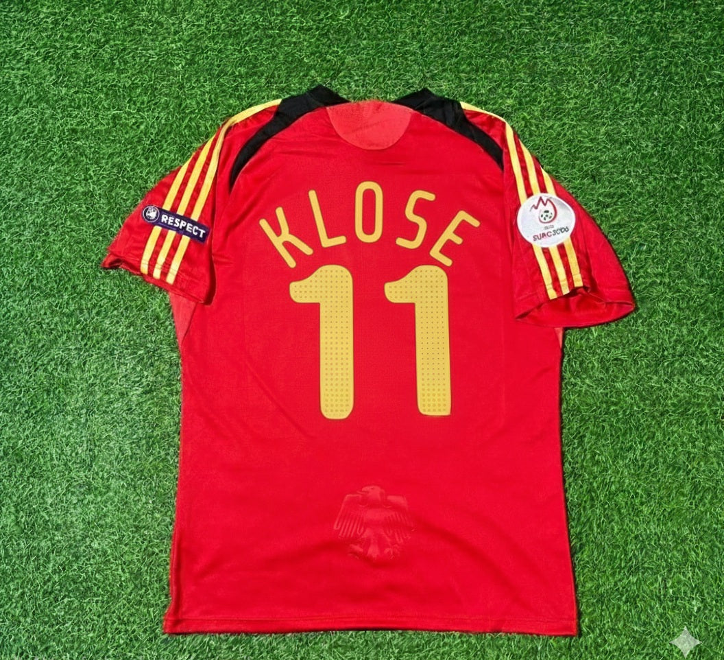 Germany 2008 EURO Away Red Retro Football Jersey – Miroslav Klose