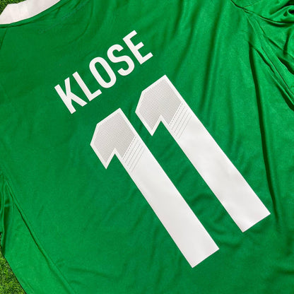 Miroslav Klose Germany EURO 2012 Long Sleeve Green Retro Football Jersey