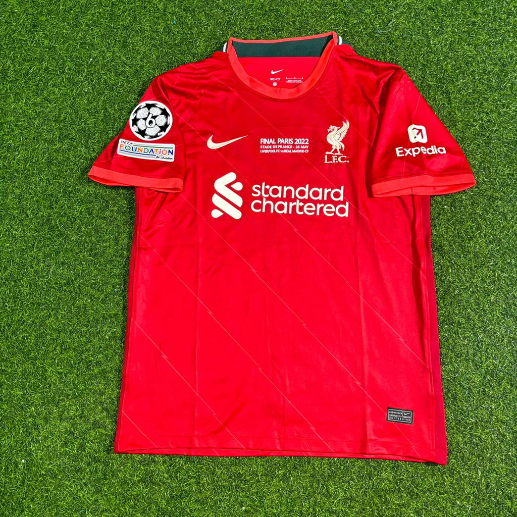Maillot de football rétro domicile Thiago Alcantara #6 Liverpool Finale Ligue des champions 2022