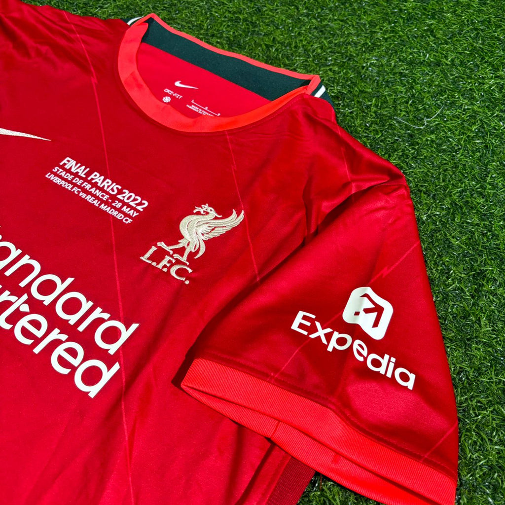 Maillot de football rétro domicile du Liverpool FC pour la finale de la Ligue des champions 2022