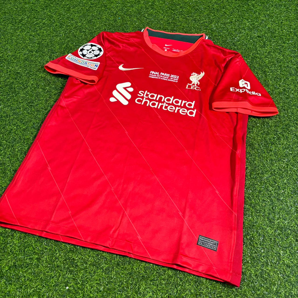 Maillot de football rétro domicile Fabinho #3 Liverpool Finale Ligue des champions 2022