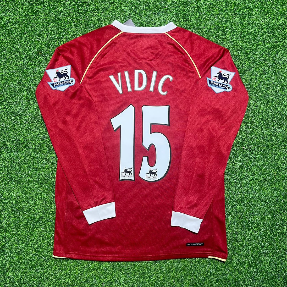 Nemanja Vidic Manchester United 2006-2007 Long Sleeve Red Jersey