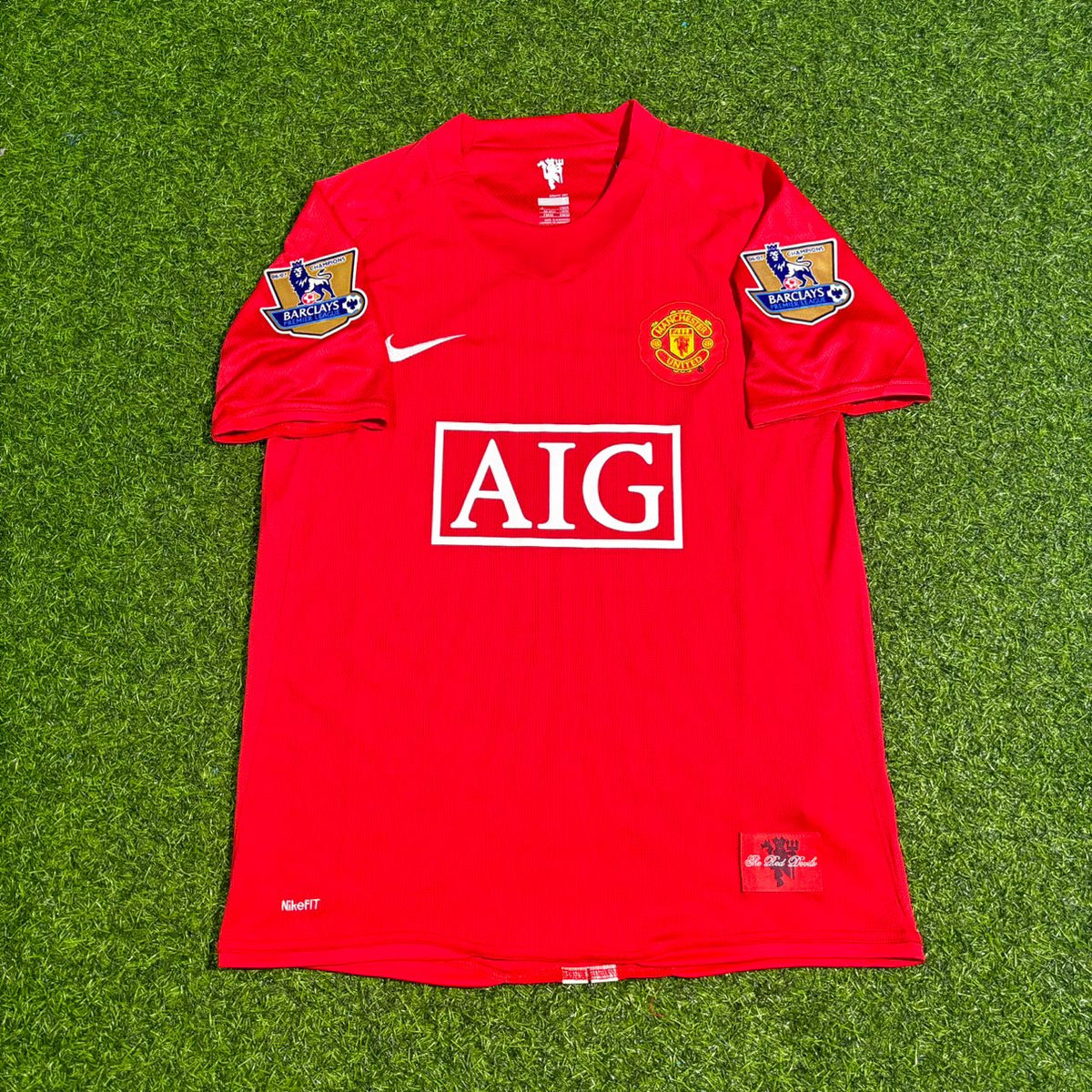 Nemanja Vidic Manchester United 2007 2008 Maillot Rouge Rétro EPL