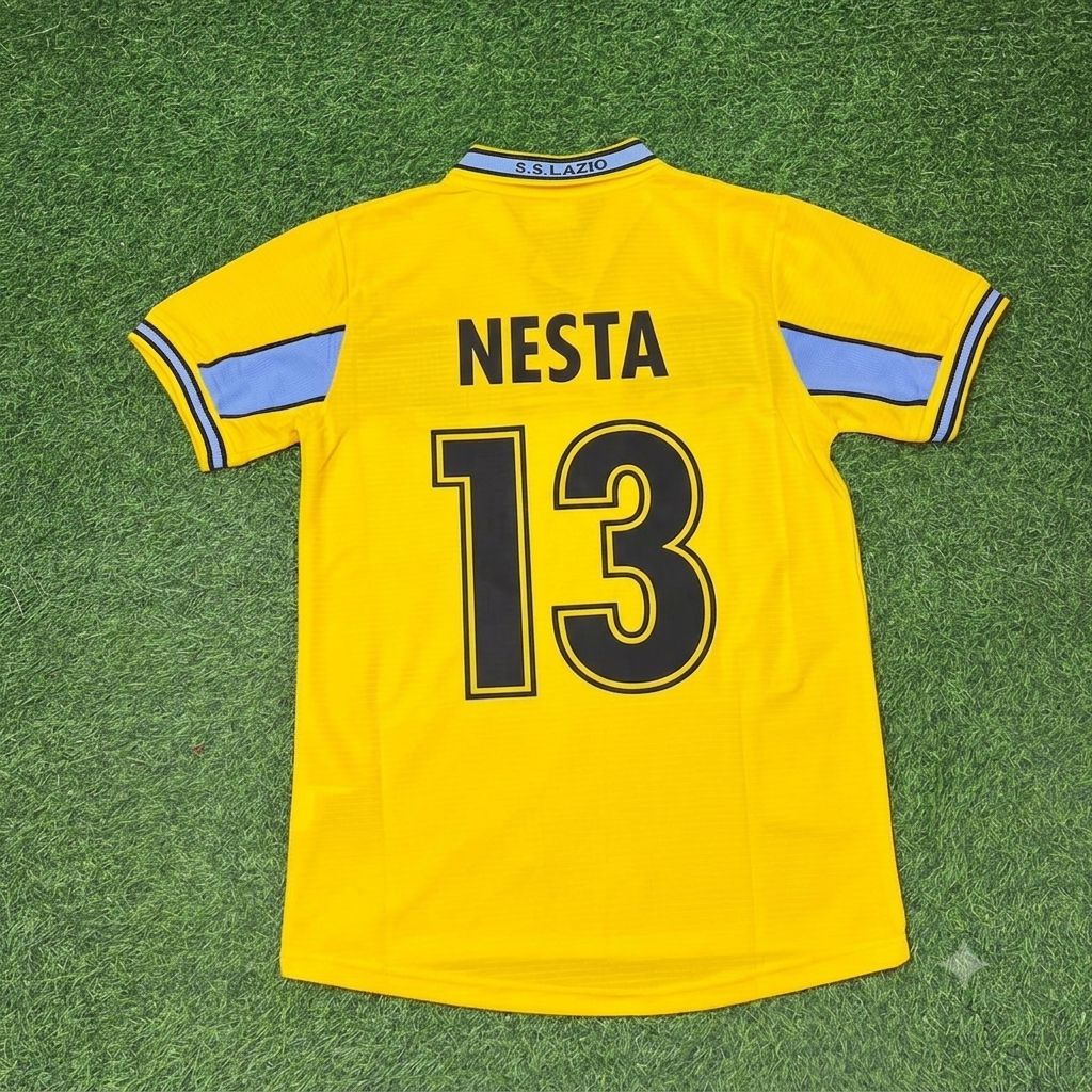 Alessandro Nesta Lazio 1998-2000 Gelbes Retro-Fußballtrikot