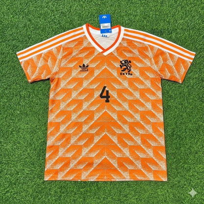 Netherlands 1988 Ronald Koeman Retro Home Football Jersey back view