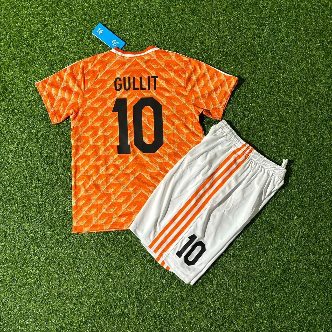 Netherlands 1990 World Cup Ruud Gullit Kids Football Jersey front view