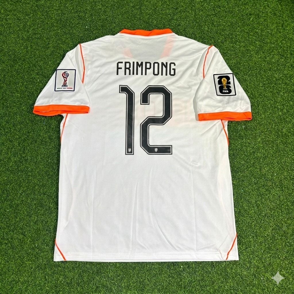 Netherlands 2026 World Cup Jeremie Frimpong #12 New Season Football Jersey front view