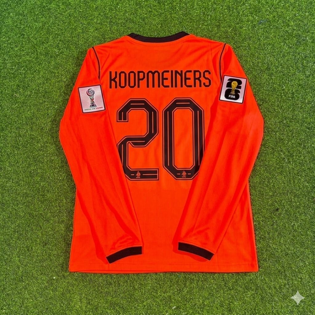 Netherlands 2026 World Cup Teun Koopmeiners #20 Home Long Sleeve Football Jersey front view