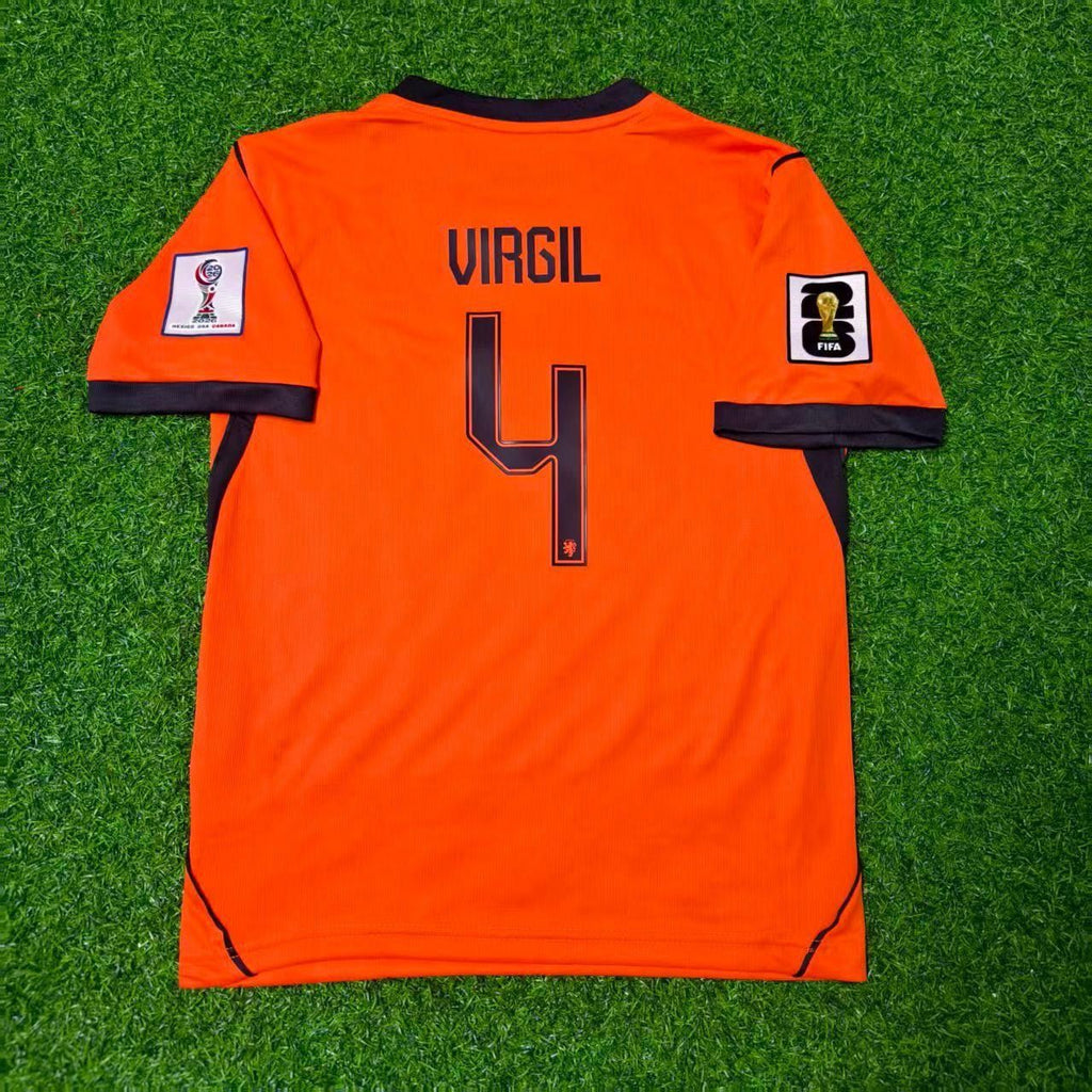 Netherlands 2026 World Cup Virgil van Dijk Kids Football Jersey detail view