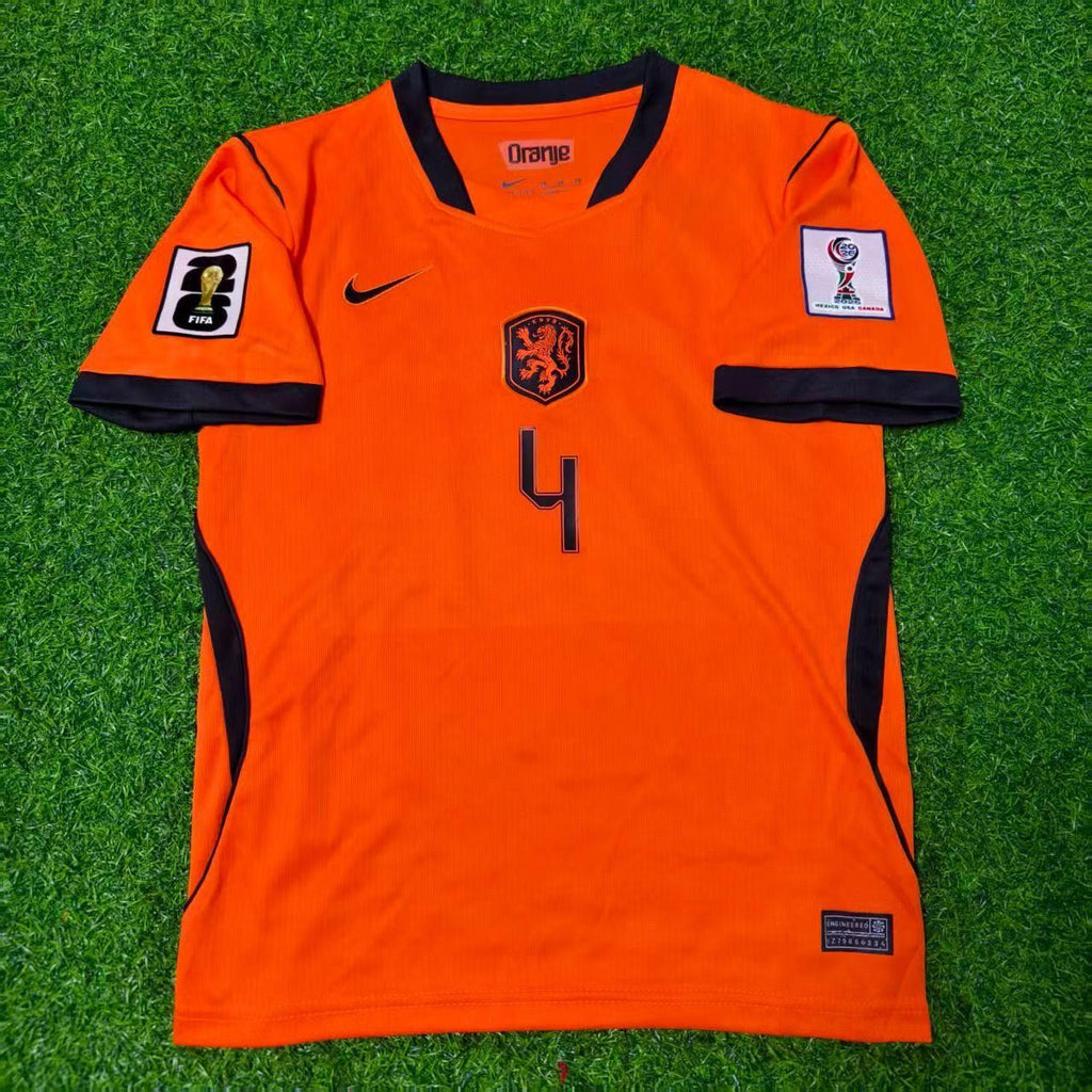 Netherlands 2026 World Cup Virgil van Dijk Kids Football Jersey detail view