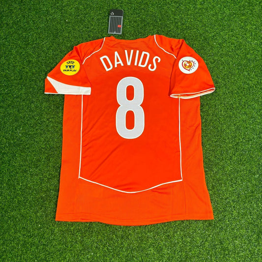 Netherlands EURO 2004 Edgar Davids Retro Home Football Jersey front view