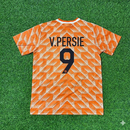 Netherlands Robin van Persie Retro Home Football Jersey front view