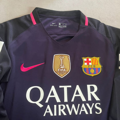 Luis Suarez Barcelona 14/15 Retro Pink Printing Long Sleeve Jersey Maillot Trikot Maglia