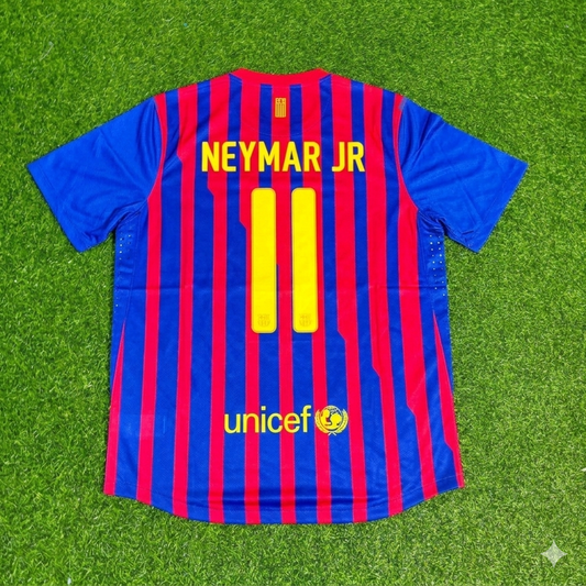 Neymar Jr Barcelona Retro Home Football Jersey