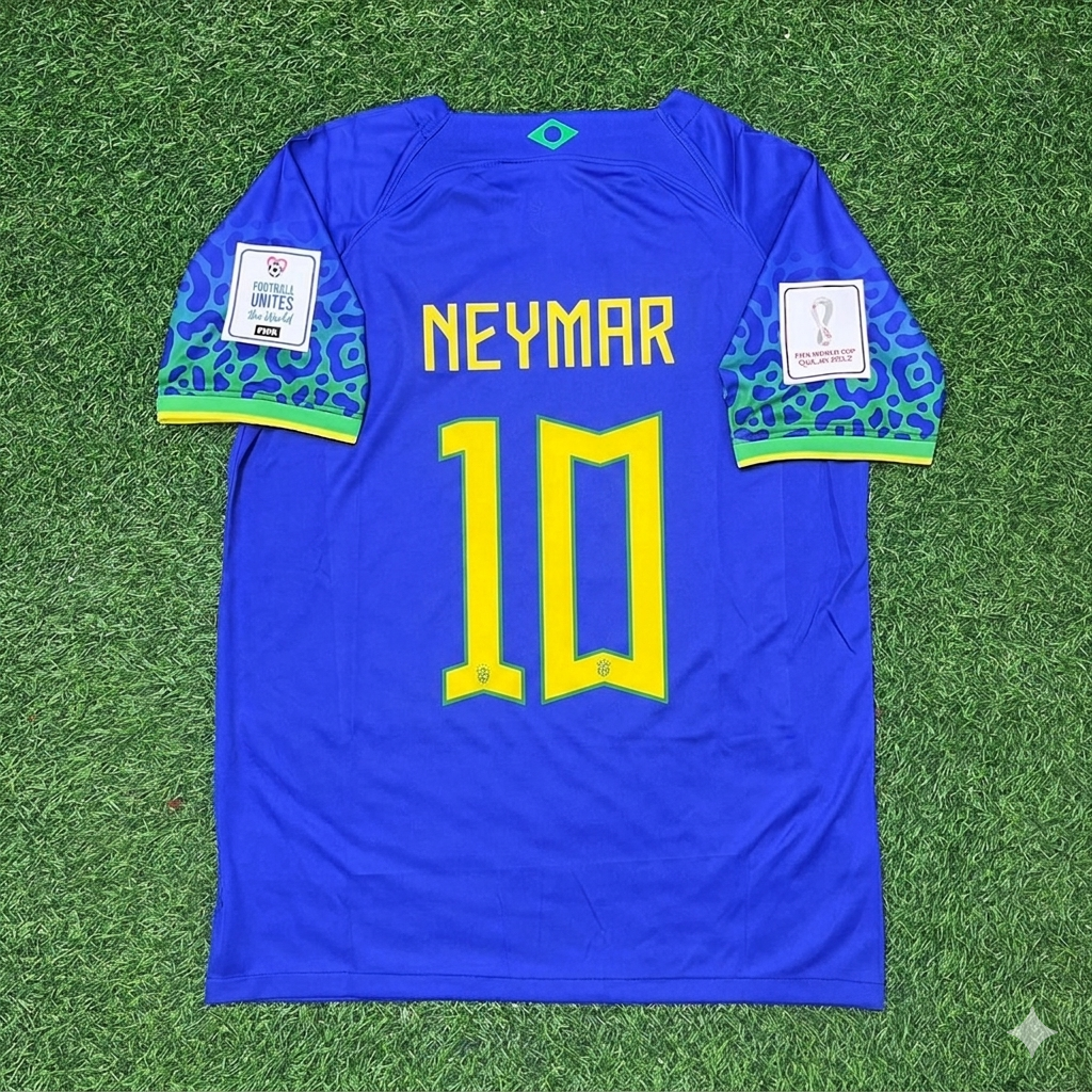 Neymar Jr Brazil 2022 World Cup Retro Football Jersey