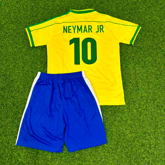Neymar Jr. #10 Brasilien Retro Kinder Fußball Trikot Maillot Enfant Soccer Shirt