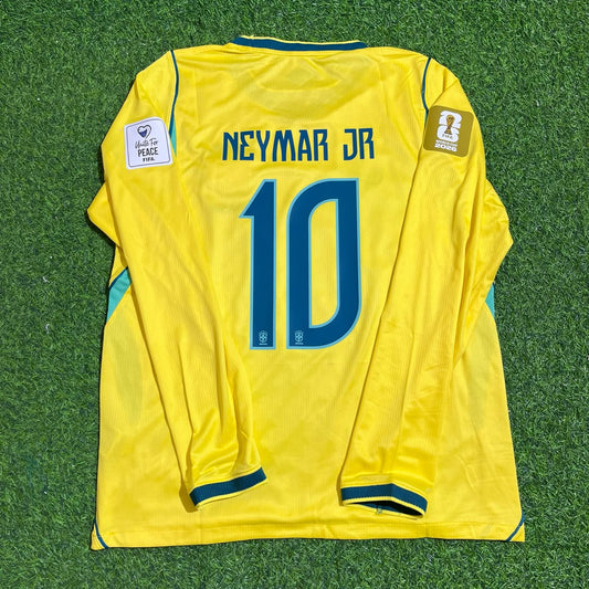 Neymar Jr #10 Brasilien 2026 WM Langarm Heimtrikot Gelb