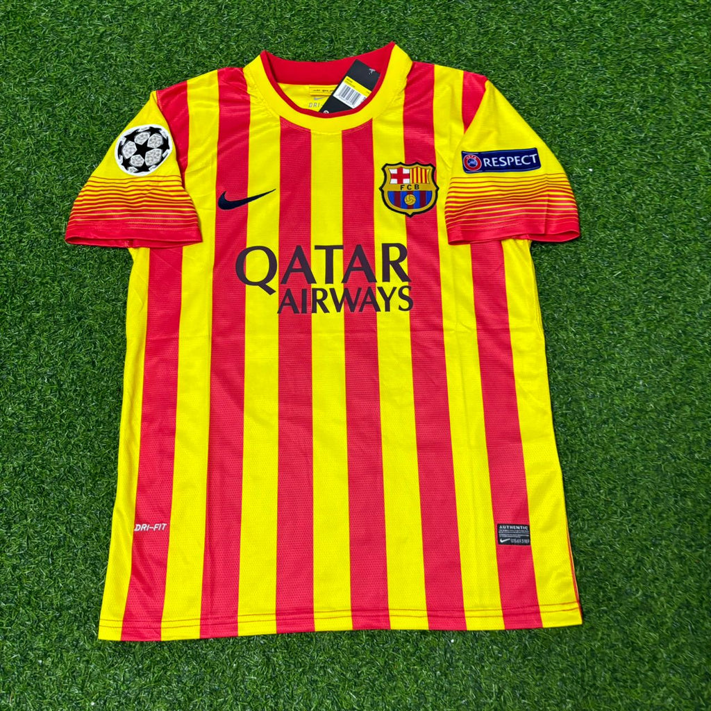Neymar Jr. 11 - Barcelona 2013/2014 Yellow Red Retro Jersey Trikot