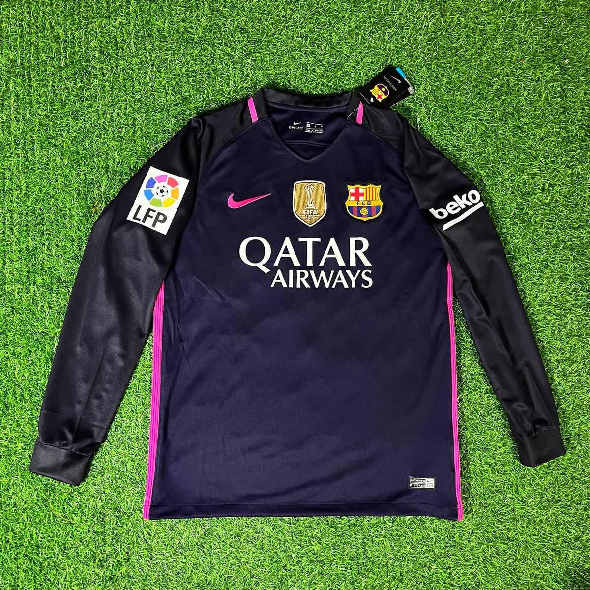 Luis Suarez Barcelona 14/15 Retro Pink Printing Long Sleeve Jersey Maillot Trikot Maglia