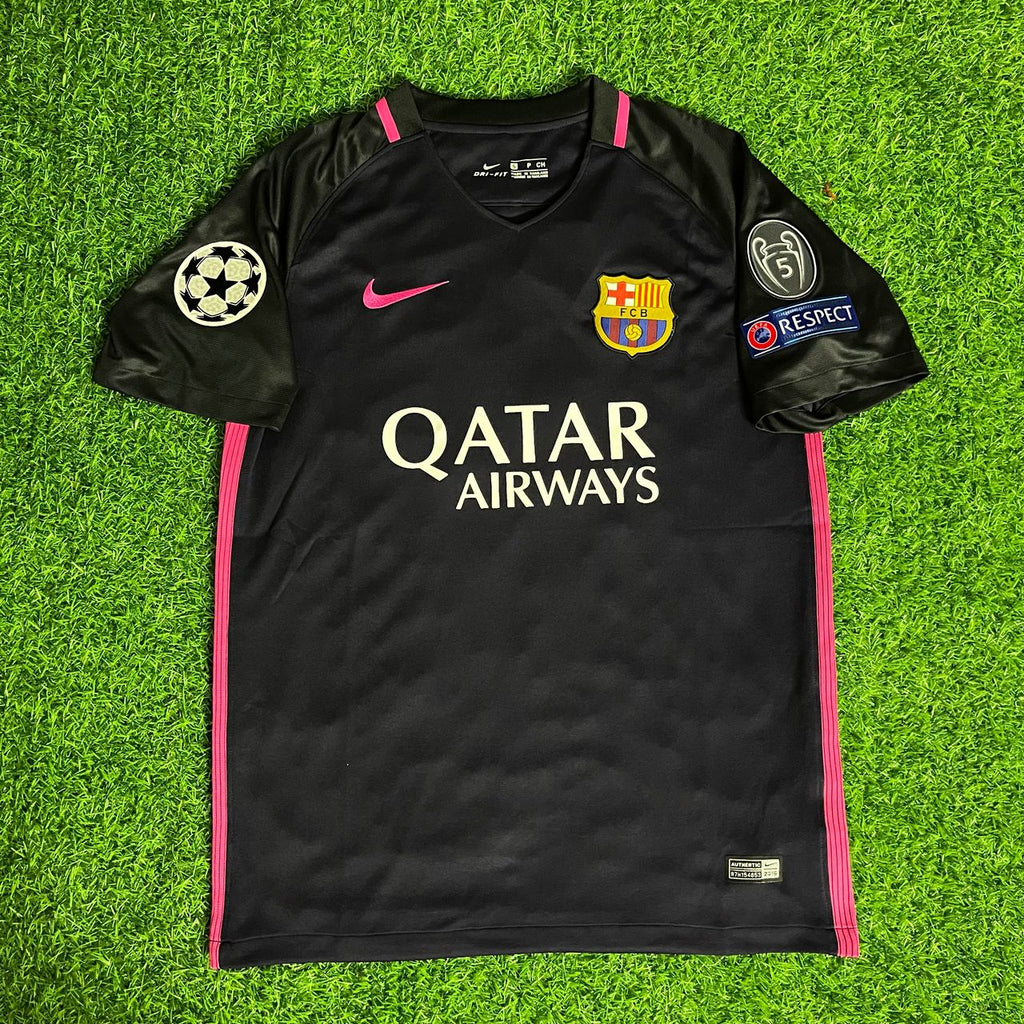 Neymar Jr Barcelona 2014/15 Retro Black Pink Jersey Maillot Trikot Maglia