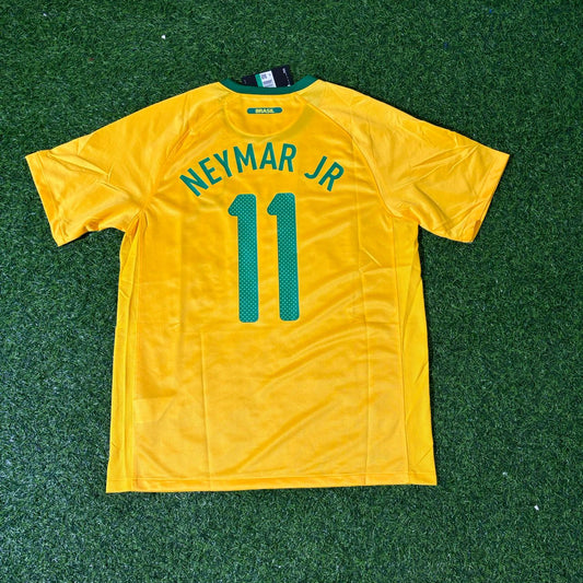Neymar JR Brazil 2010 World Cup Retro Yellow Jersey Trikot