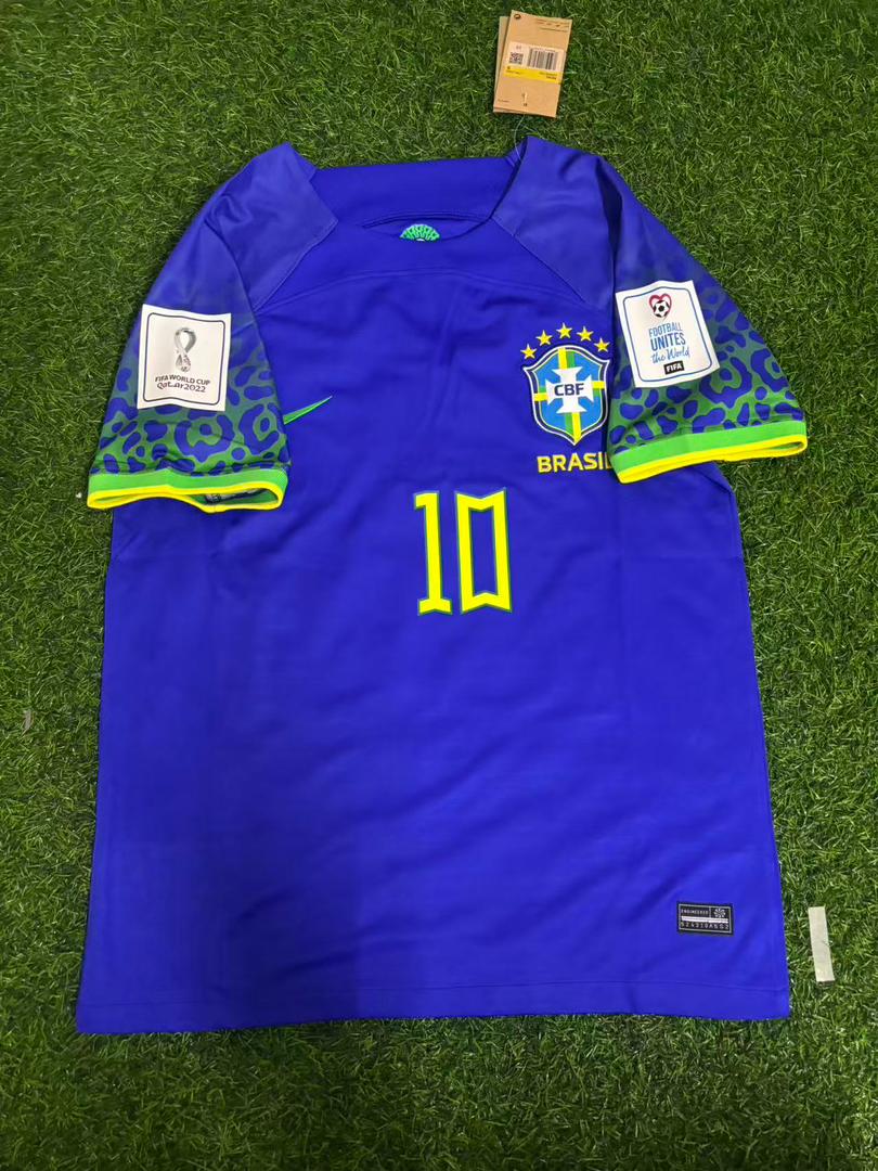 Neymar Jr Brazil 2022 World Cup Retro Football Jersey
