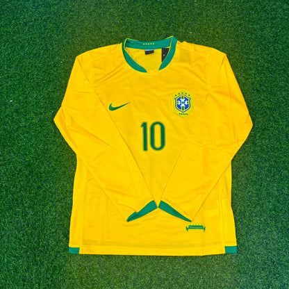 Neymar Jr. #10 Brasilien Langarm Retro Fußballtrikot