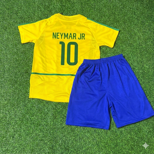 Neymar Jr. 10- Brazil Retro Kids Football Jersey