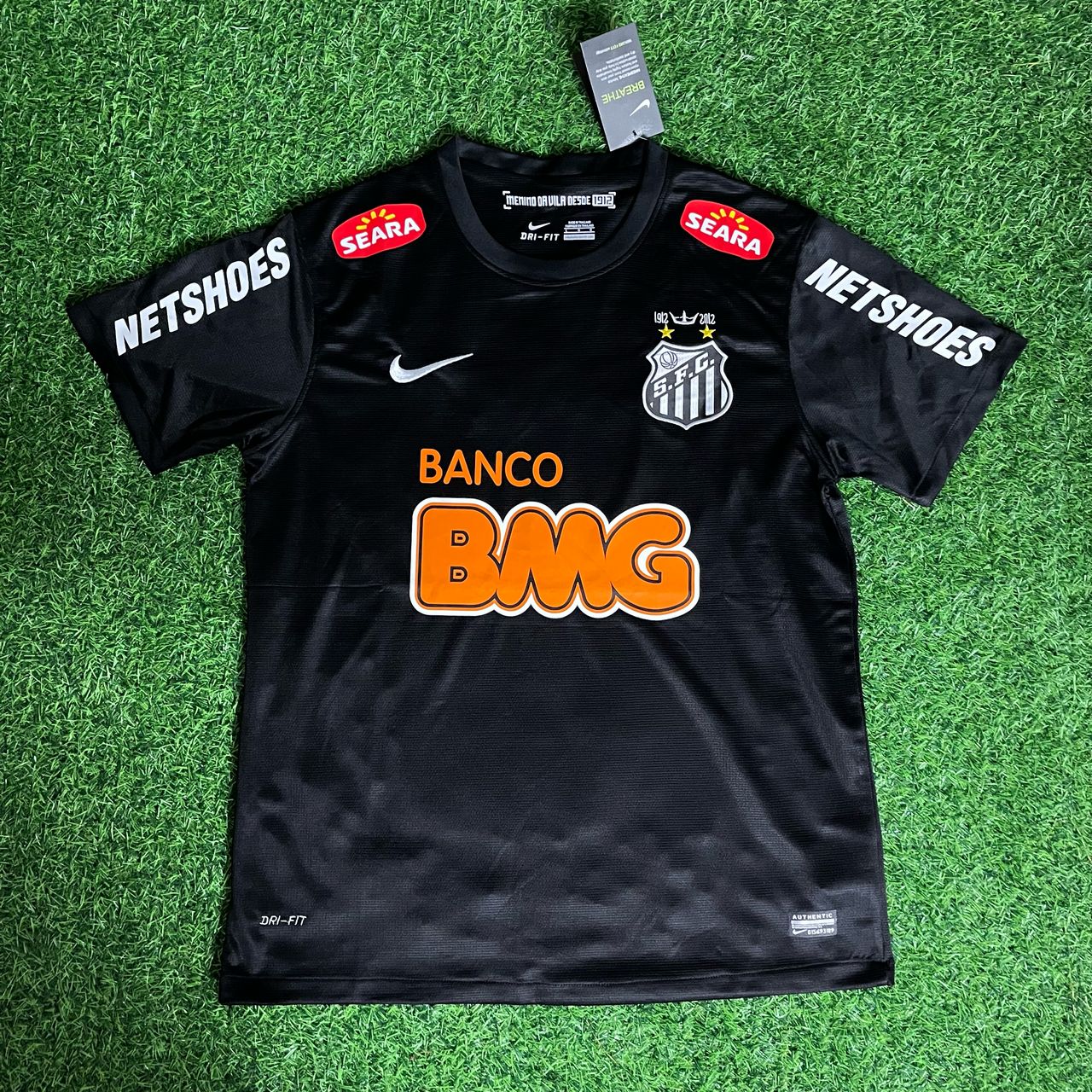 Neymar Jr 11 - Santos Black Special Golden Font Retro Kit Jersey Trikot Maillot Soccer Shirt