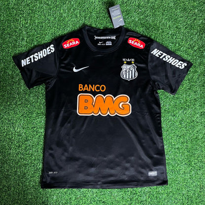 Neymar Jr 11 - Santos Black Special Golden Font Retro Kit Jersey Trikot Maillot Soccer Shirt