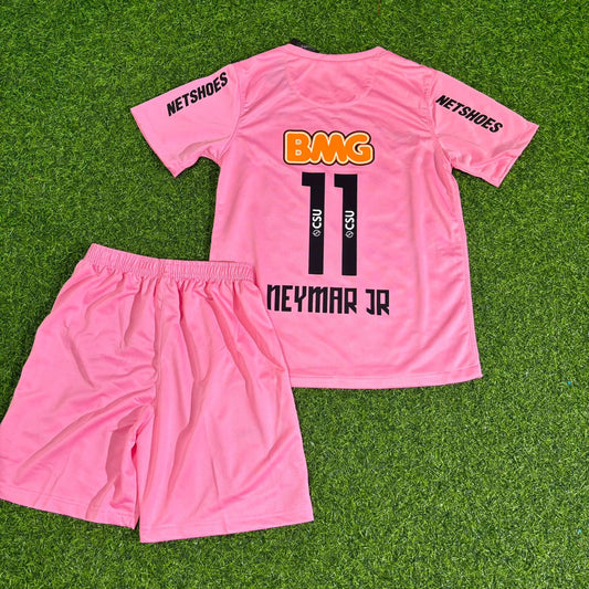 Neymar Jr Santos FC Kinder Retro Fußballtrikot Pink
