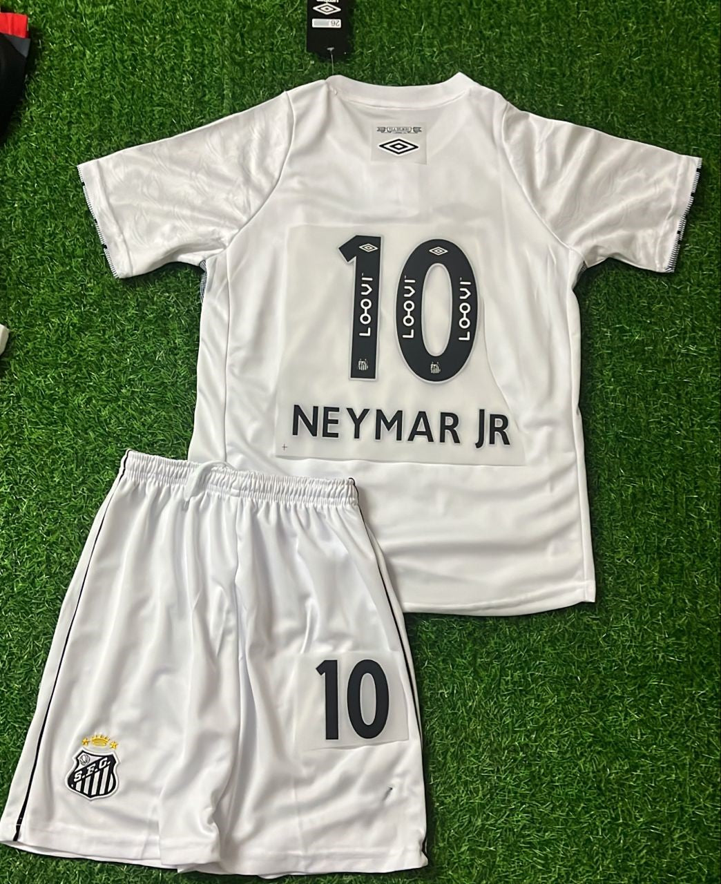 Neymar Jr Santos  without Sponsor Kids Kit Jersey KinderTrikot Enfant Maillot Soccer Shirt