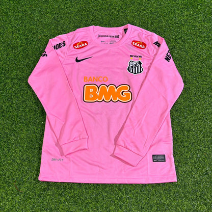 Neymar Jr Santos Kids Pink Long Sleeve Retro Football Jersey