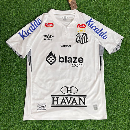 Neymar Jr 10 Santos Home White Retro Kit Jersey Trikot Maillot Soccer Shirt