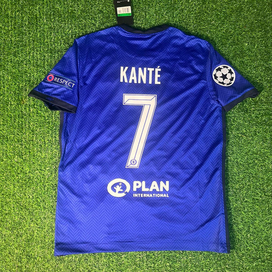 N'Golo Kante Chelsea 2021 Champions League Final Porto Blue Retro Kit Jersey Trikot Maglia Soccer Shirt