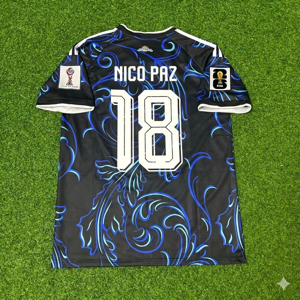 Nico Paz #18 Argentina 2026 World Cup New Season Football Jersey Kit