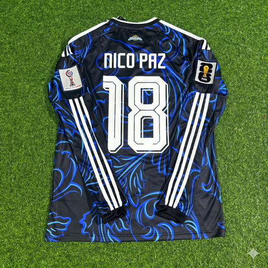 Nico Paz Argentinien WM 2026 Langarm-Fußballtrikot