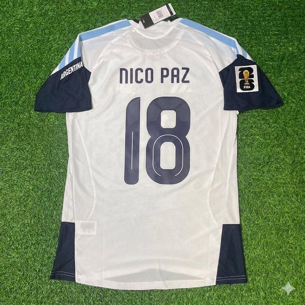Nico Paz Argentina 2026 World Cup White Player Version New Season Football Jersey Kit