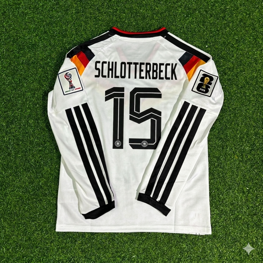 Nico Schlotterbeck #15 Germany 2026 World Cup  Long Sleeve Home Football Jersey Kit