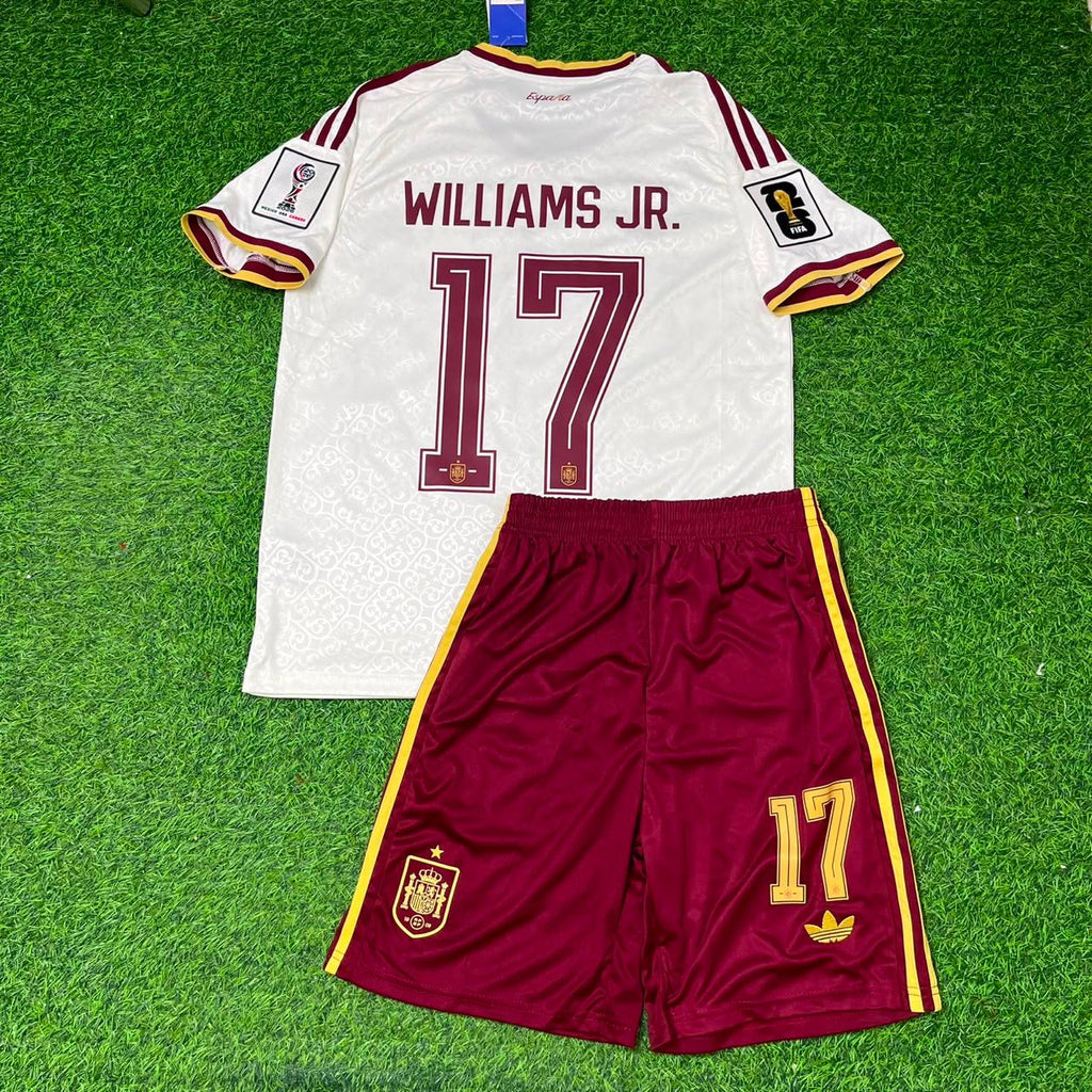 Nico Williams Spanien 2026 WM Auswärtstrikot für Kinder