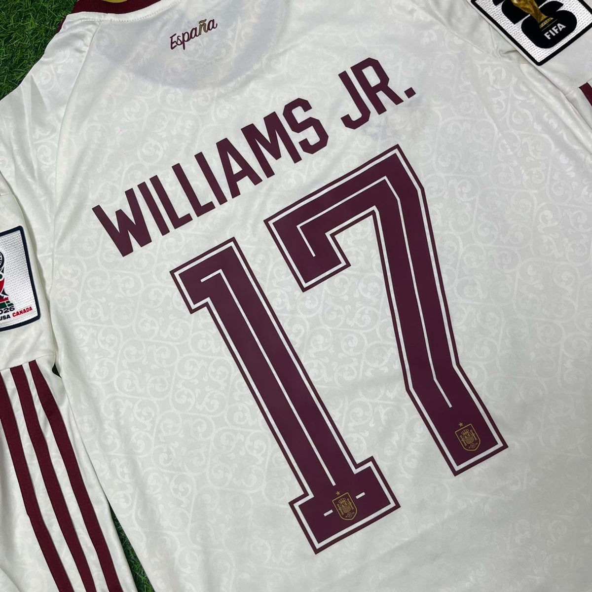 Nico Williams Spain 2026 World Cup Away Long Sleeve Kids Football Jersey