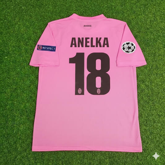 Camiseta de fútbol retro de la Juventus de Nicolas Anelka, rosa, temporada 2012-2013