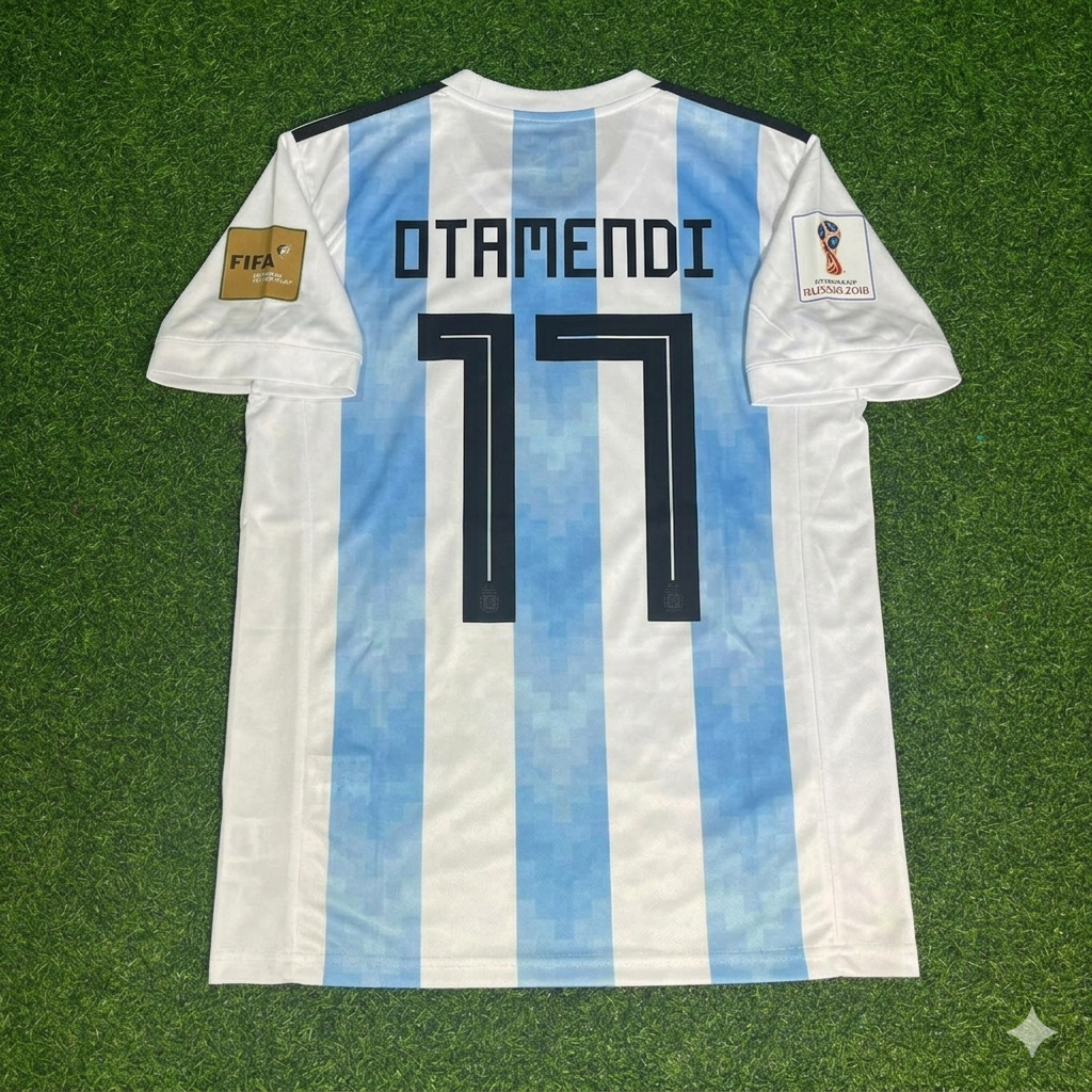 Nicolás Otamendi #17 Argentinien WM 2018 Heim-Retro-Trikot