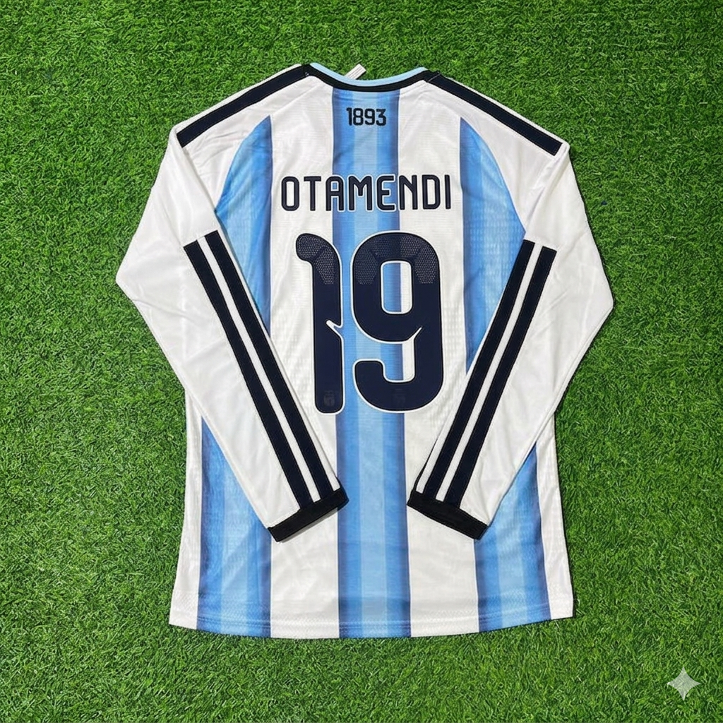 Nicolás Otamendi #19 Argentinien 2026 Weltmeisterschaft Langarm-Fußballtrikot-Set