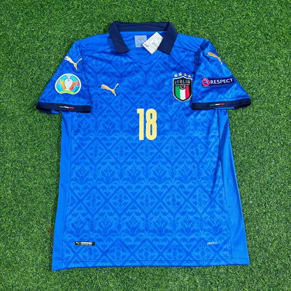 Nicolò Barella #18 Italien EM 2020 Finale Retro Fußballtrikot – | Trikot | Maillot Soccer Shirt