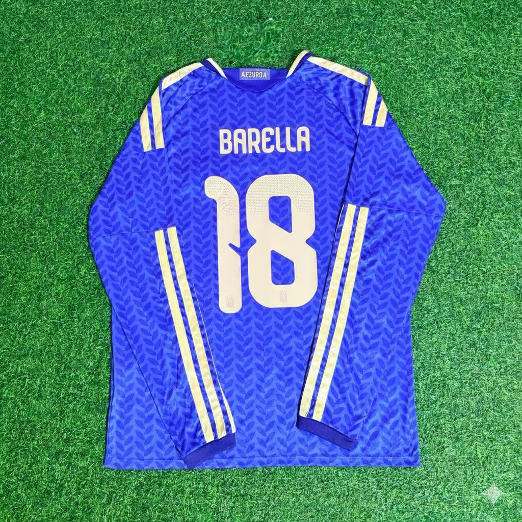 Nicolo Barella 18 – Italien WM 2026 Langarm-Fußballtrikot