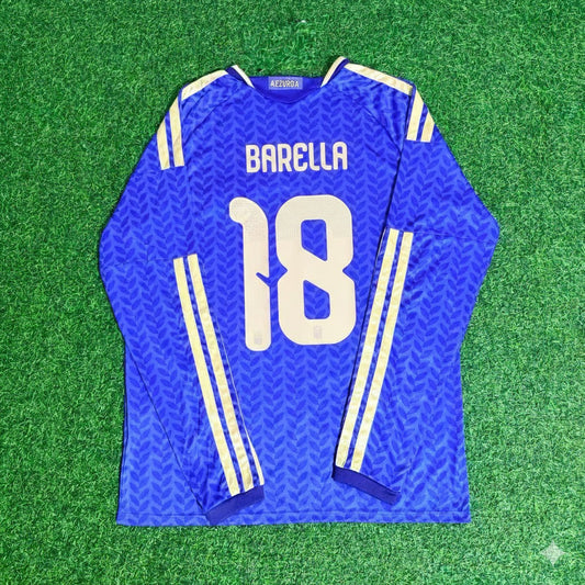Nicolo Barella 18- Italy 2026 World Cup Long Sleeve Football Jersey