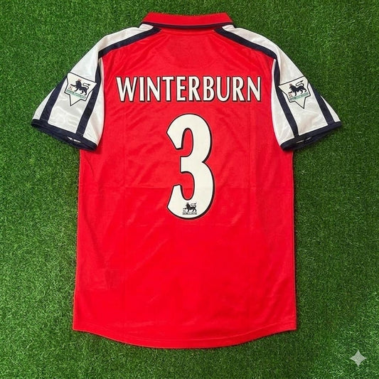 Nigel Winterburn #3 Arsenal 1999-2002 Red White Retro Jersey Trikot Maglia Camiseta Soccer Shirt