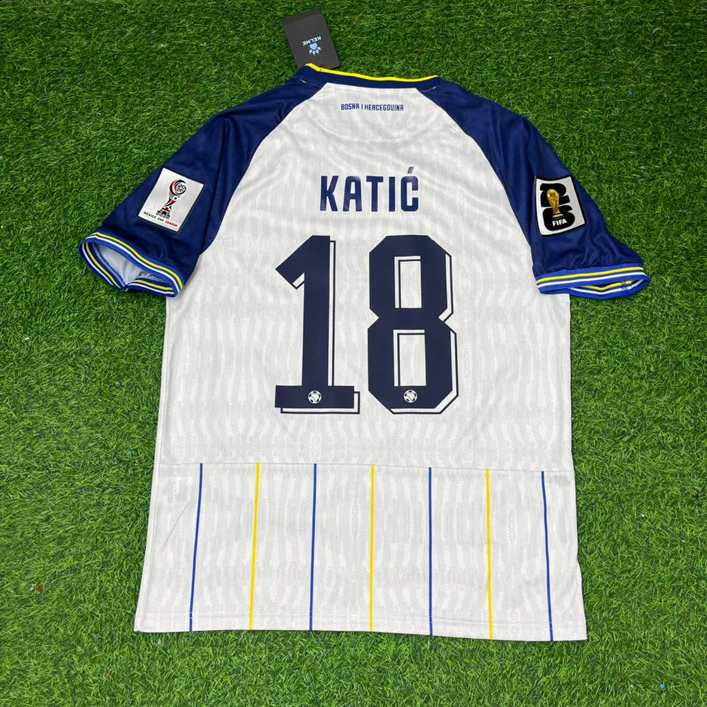 Nikola Katić Bosnien und Herzegowina 2026 WM Auswärts Trikot Weiß