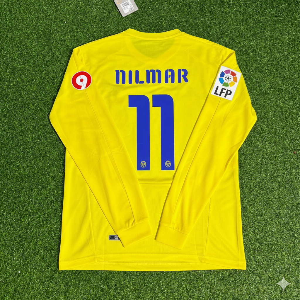 Nilmar 11 Villarreal CF 2008/2009 Retro-Langarm-Fußballtrikot